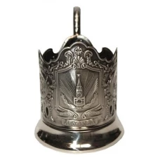Подстаканник никелированный "Спасская башня"