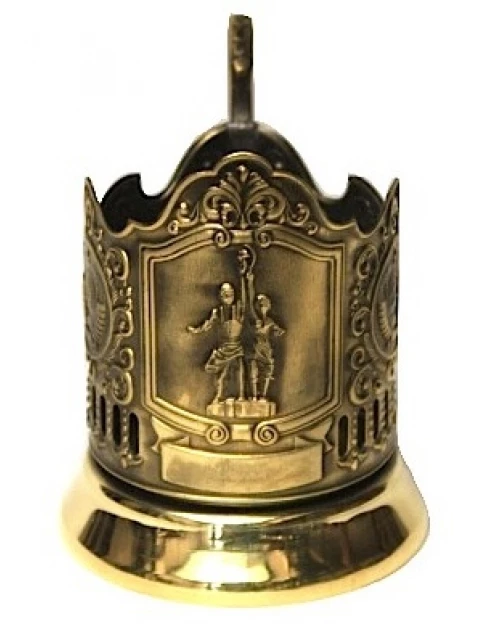 Подстаканник латунный "Рабочий и колхозница"